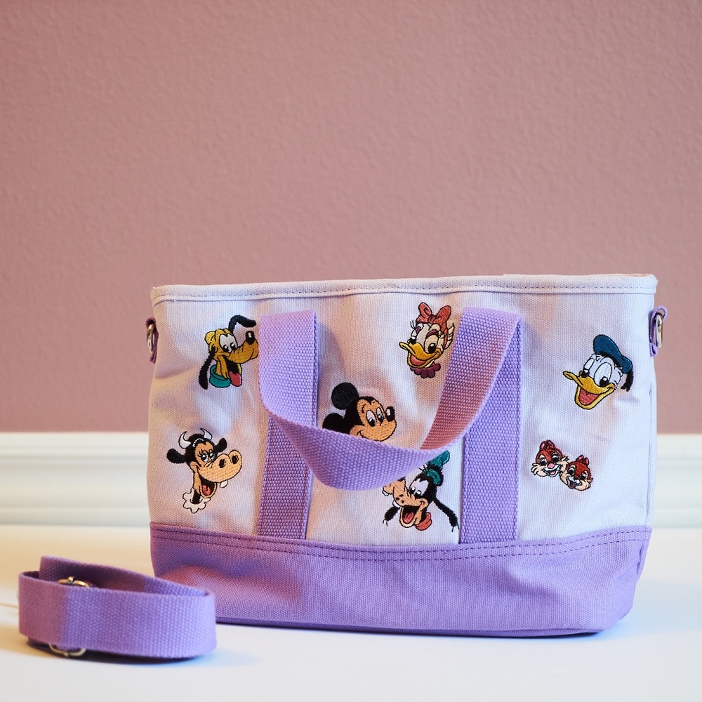 Mickey and Friends Purple Crossbody Tote Bag